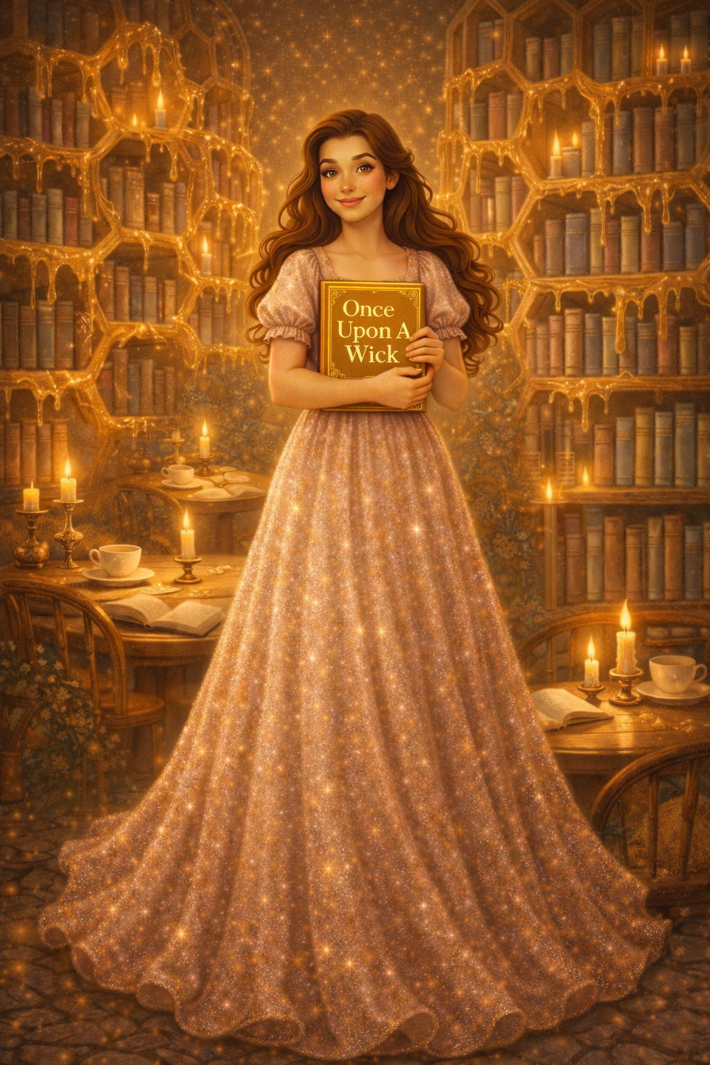 Once Upon a Wick – the Realmkeeper holding a glowing book